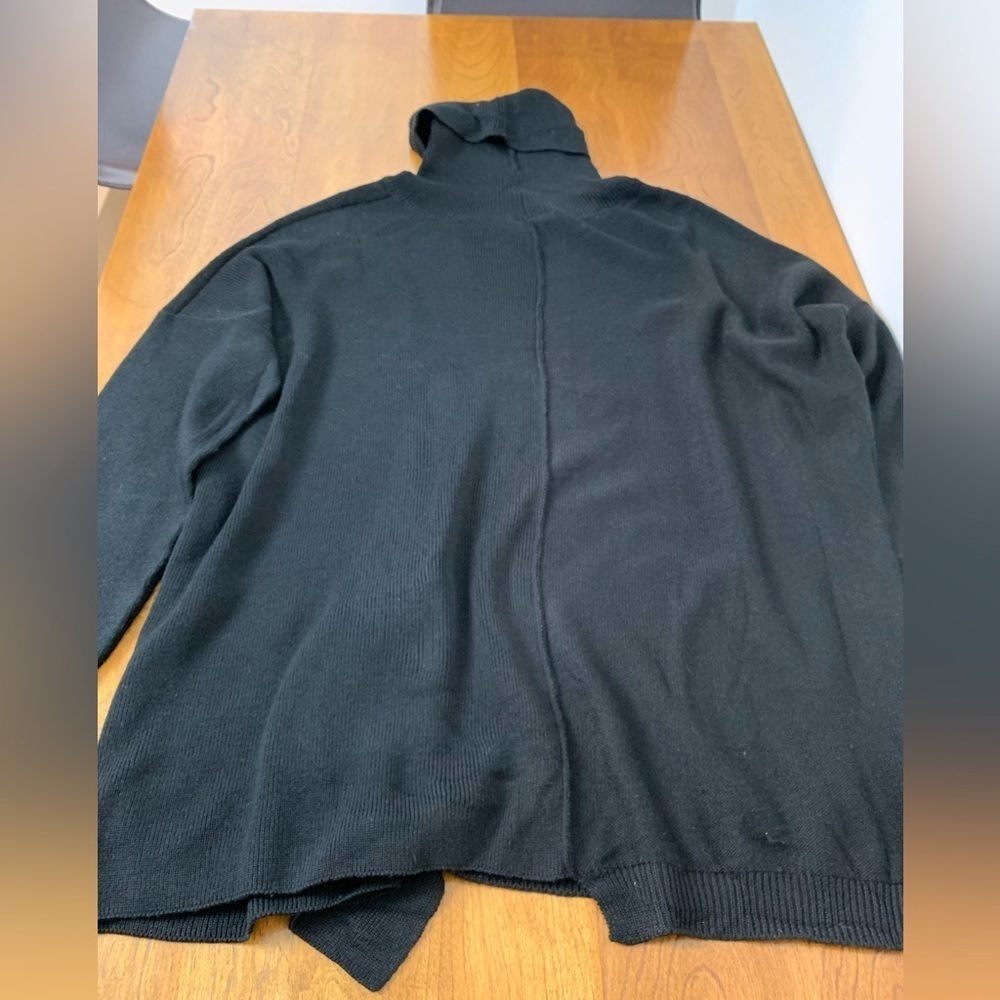 Crea Concept Sweater Asymmetrical Black Size 40 Wool Blend Turtleneck Oversized - Picture 14 of 15